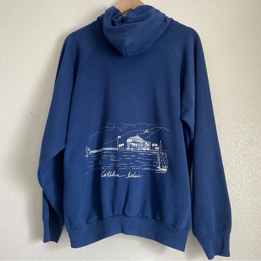 Vintage Avalon Bay Catalina Island front and back printed pullover hoodie - Picture 6 of 8